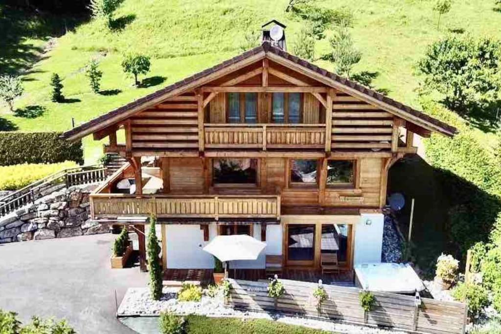 Androsace Appartement Dans Chalet Bois Avec Jacuzzi Privatif Terrasse Et Vue Montagne Les Villards-sur-Thônes Extérieur photo