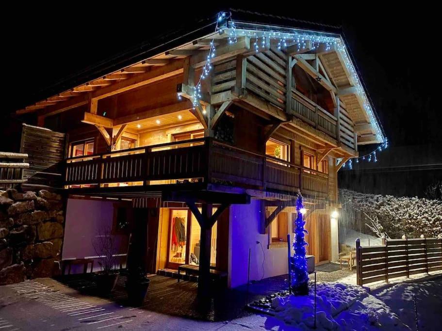 Androsace Appartement Dans Chalet Bois Avec Jacuzzi Privatif Terrasse Et Vue Montagne Les Villards-sur-Thônes Extérieur photo